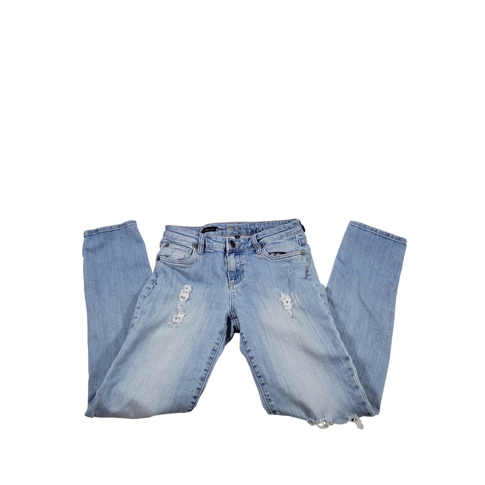 KUT from the Kloth Catherine Boyfriend Jeans Women 2 Blue Good Distressed Ripped